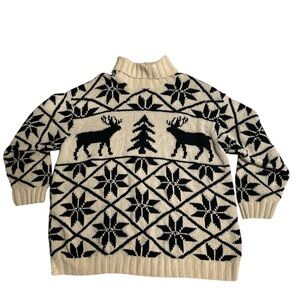 Ralph Lauren hand knit chunky reindeer sweater